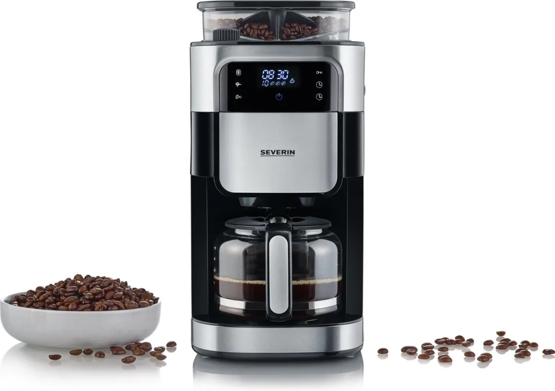 Severin KA 4813 Filterkoffiezetapparaat met bonenmaler 1L - 8 Kopjes - Zwart/RVS - afbeelding 6 van 6