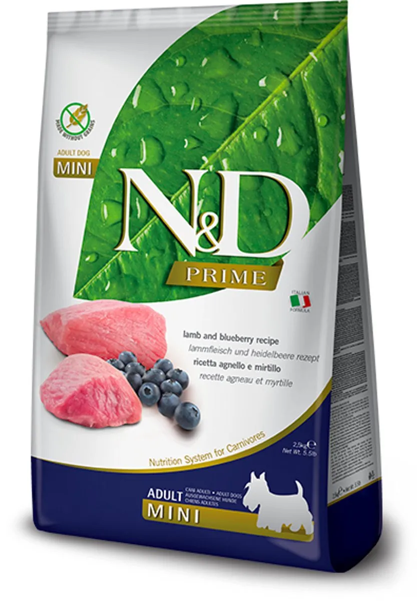 Farmina N&D Prime Adult Mini Lam & Bosbes 2,5kg