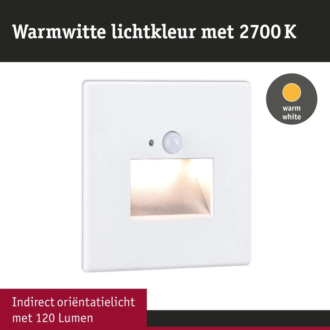Paulmann Edge LED Wandinbouwlamp 1,2W - Wit Mat - 2700K