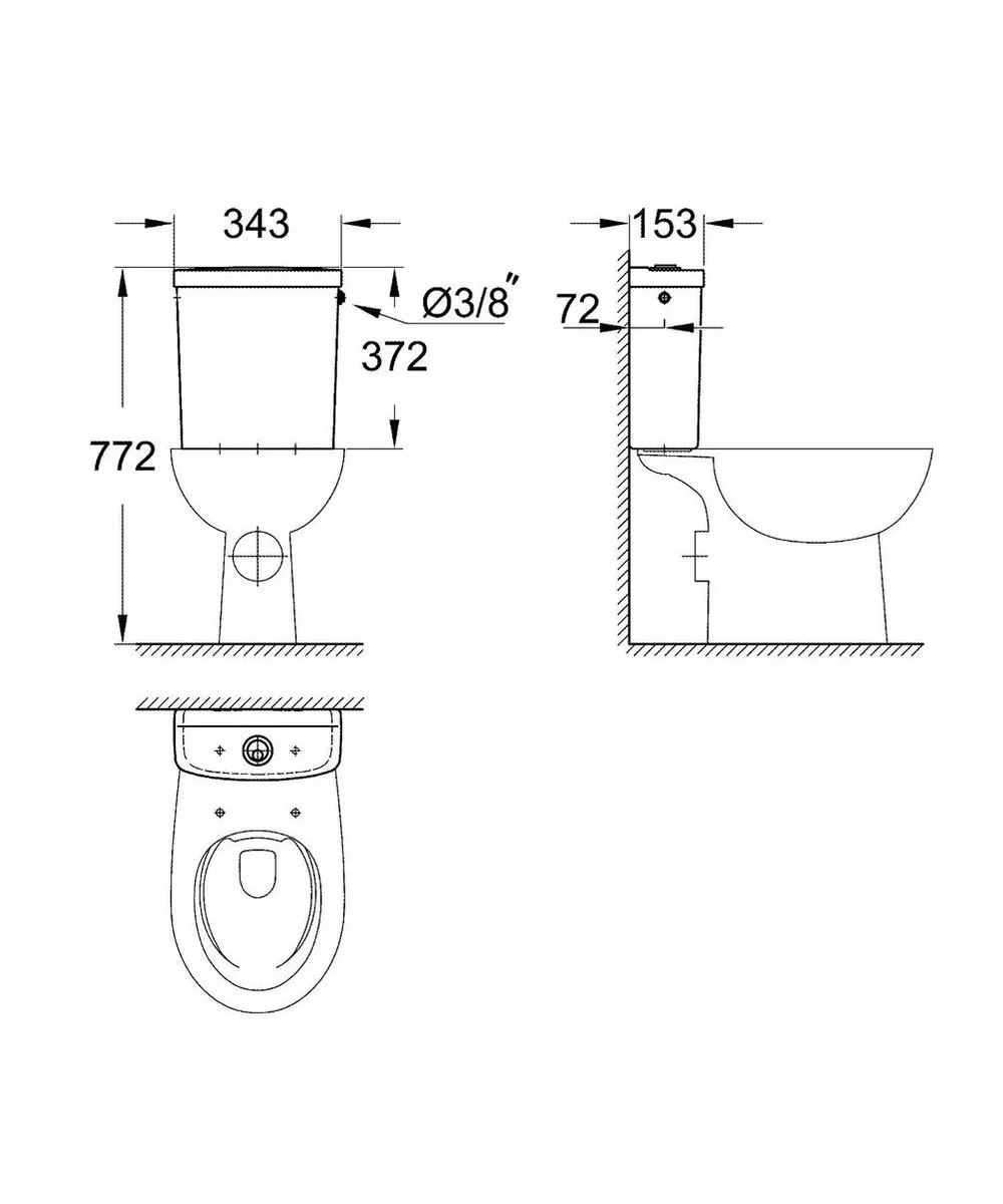 GROHE Bau Duoblokreservoir 39437000 - Wit