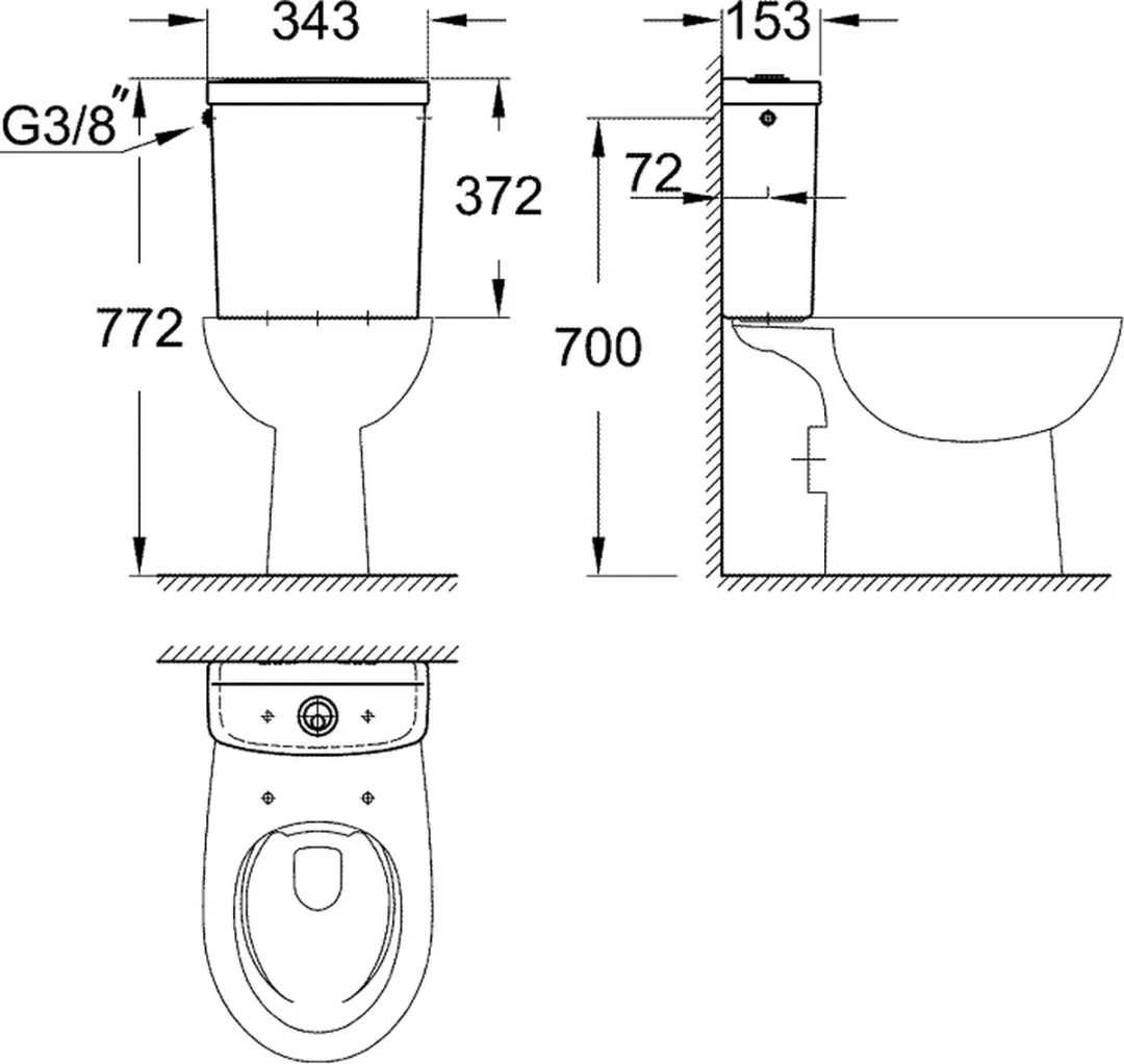 GROHE Bau Duoblokreservoir 39437000 - Wit