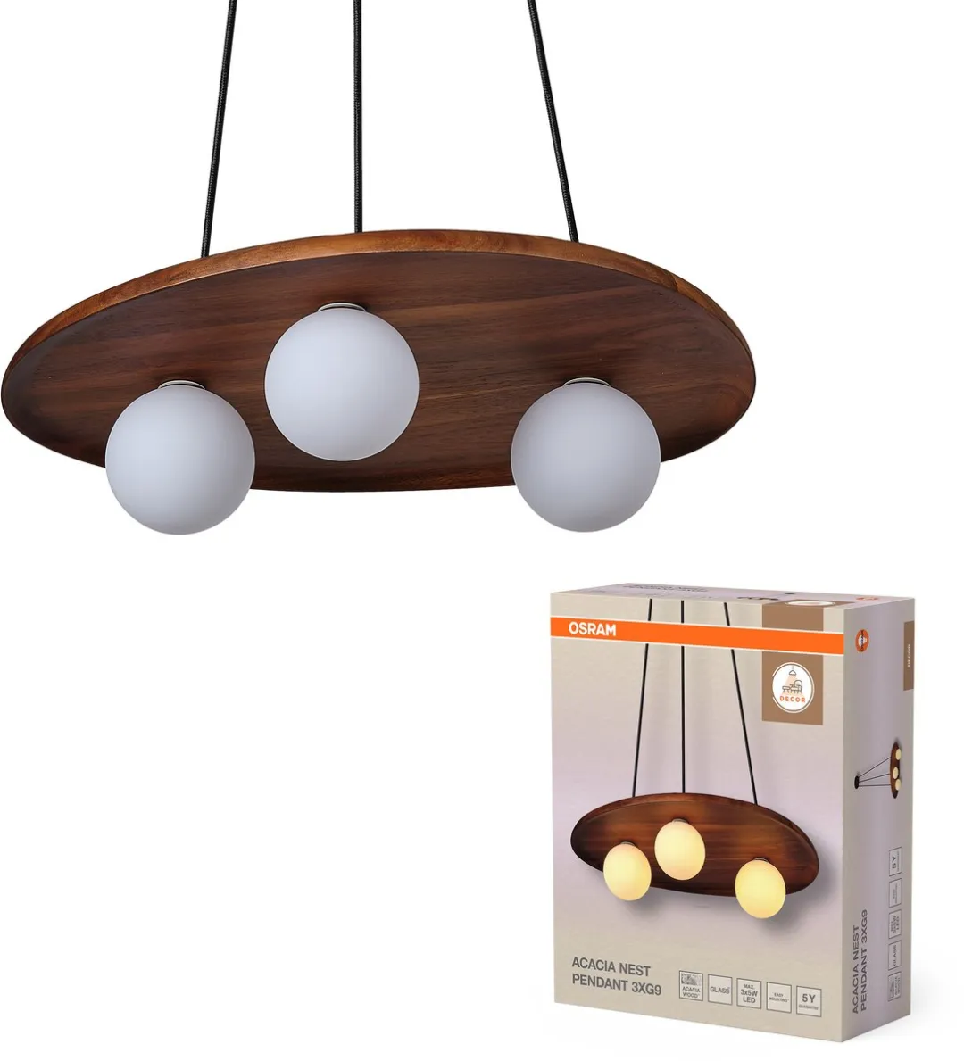 Osram Decor Acacia Nest Hanglamp - G9 Bruin - afbeelding 3 van 6