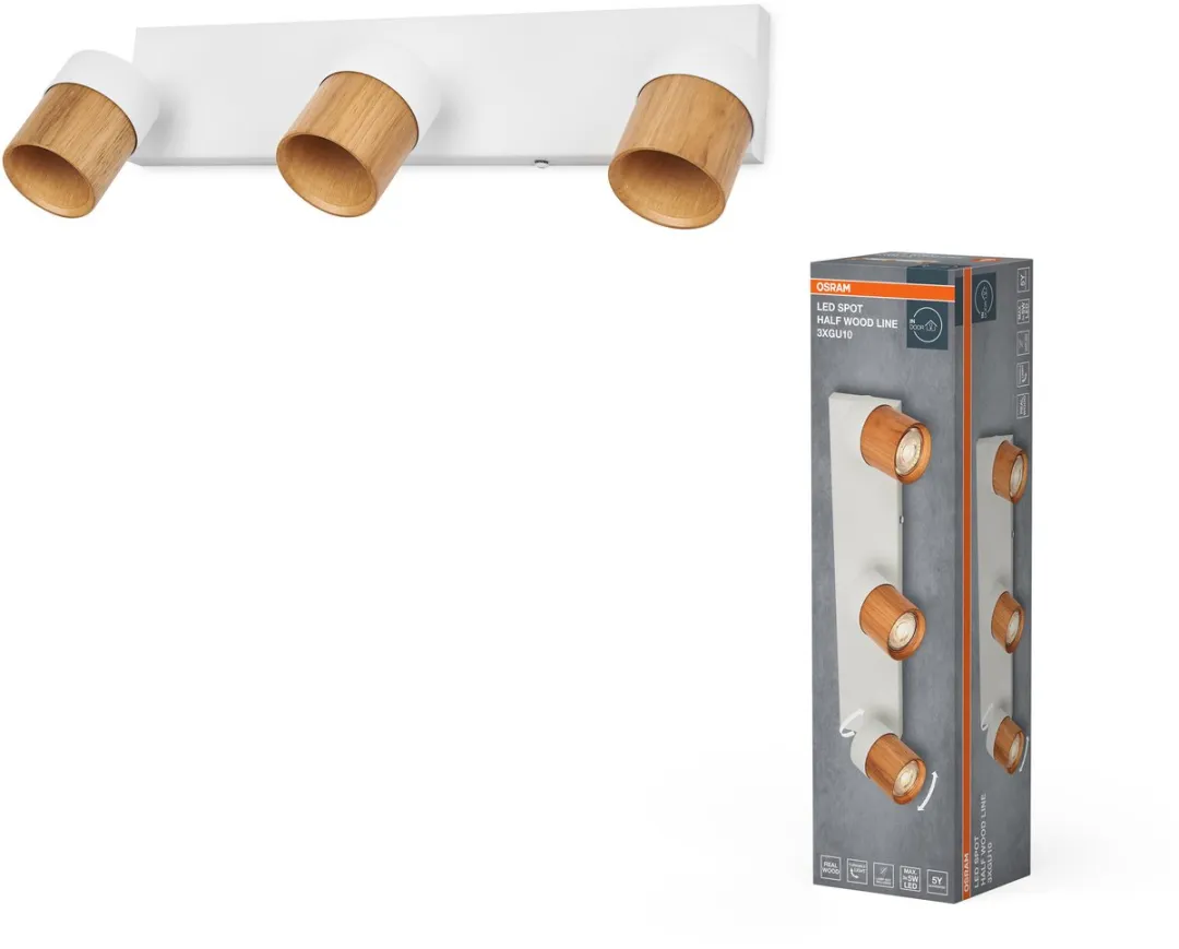 Osram LED Spot Half Wood Line Plafondspot 3xGU10
