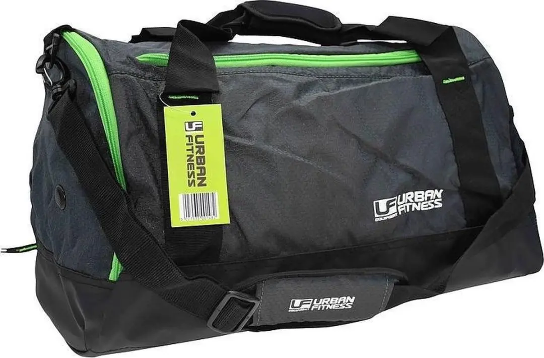 Urban Fitness Kleine Holdall Tas Houtskool Zwart/Groen