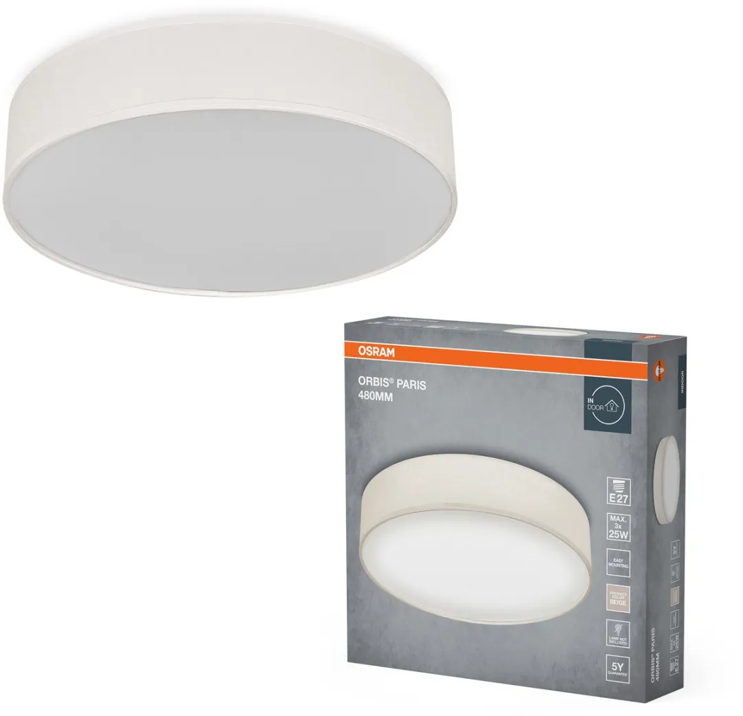 Osram Orbis Paris Plafondlamp 480mm - Beige - 3xE27