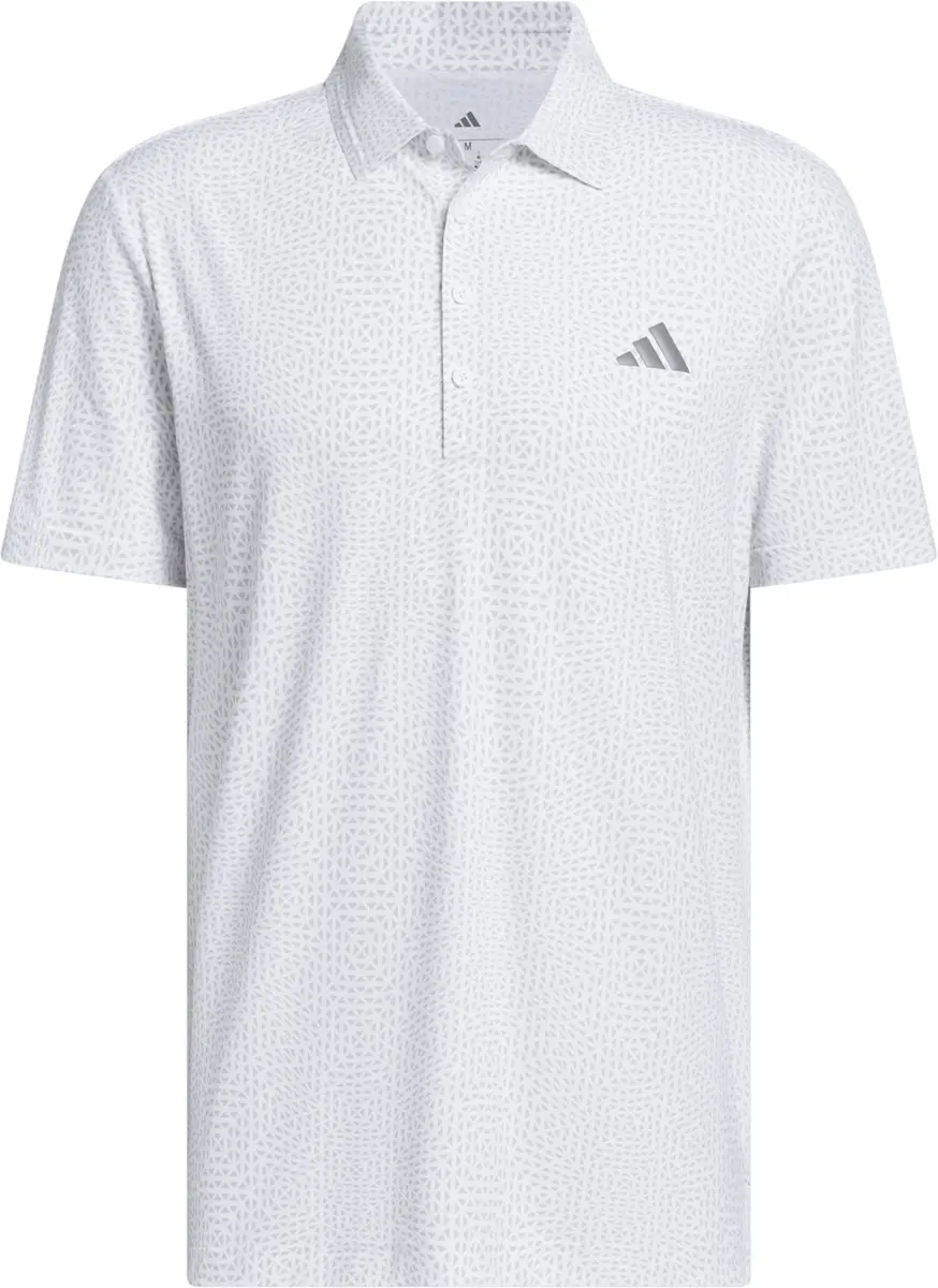 Adidas Ultimate365 Tour Deco Heren Golfpolo Wit Grijs