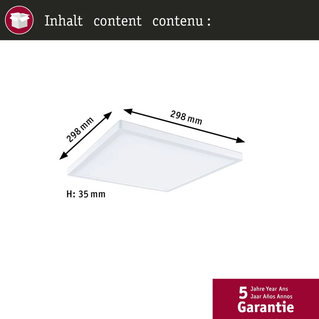 Paulmann Atria Shine LED-paneel 298x298mm 15,7W 2100lm Wit - afbeelding 6 van 6