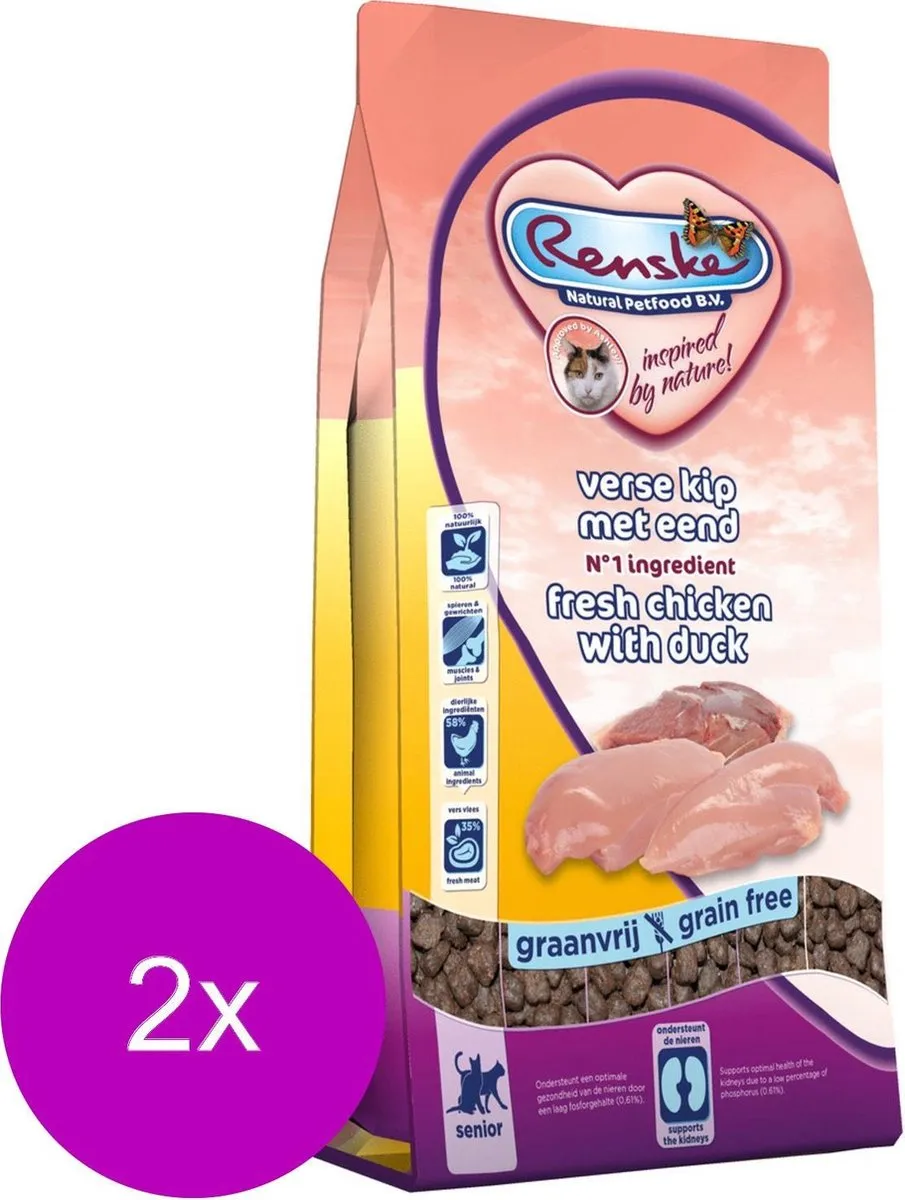 Renske Kat Senior Verse Kip & Eend - 2x400g