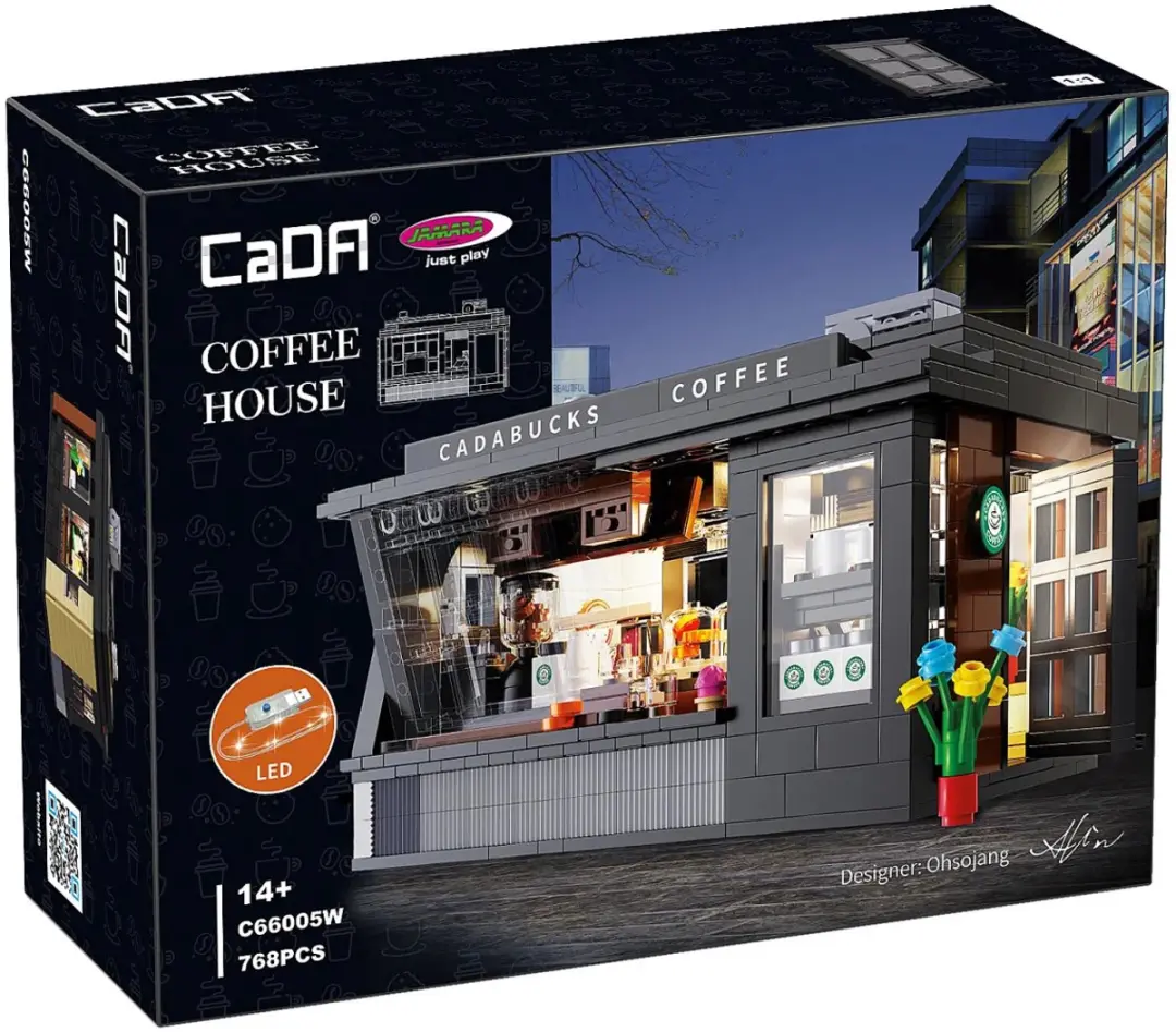 Jamara CaDA Bricks Koffiehuis met LED - 768 delig - afbeelding 4 van 6
