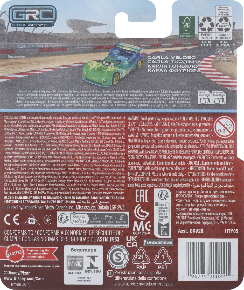 Disney Pixar Cars Disney and Pixar Cars World Grand Prix Carla Veloso