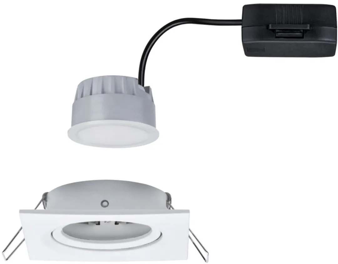 Paulmann LED-inbouwlamp Nova Coin 6W 470lm 2700K - 84x84mm Wit mat