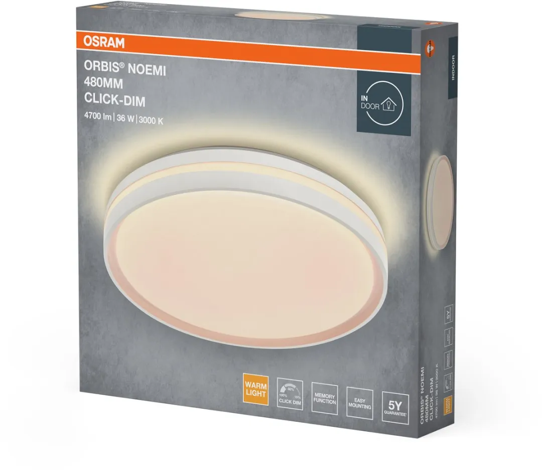 Osram Orbis Noemi LED Plafondlamp 480mm - 36W Warm Wit