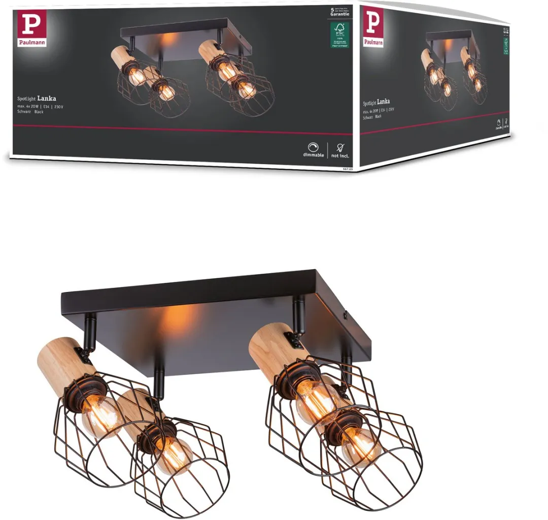 Paulmann Spotlight Lanka E14 4x20W Dimbare Spot