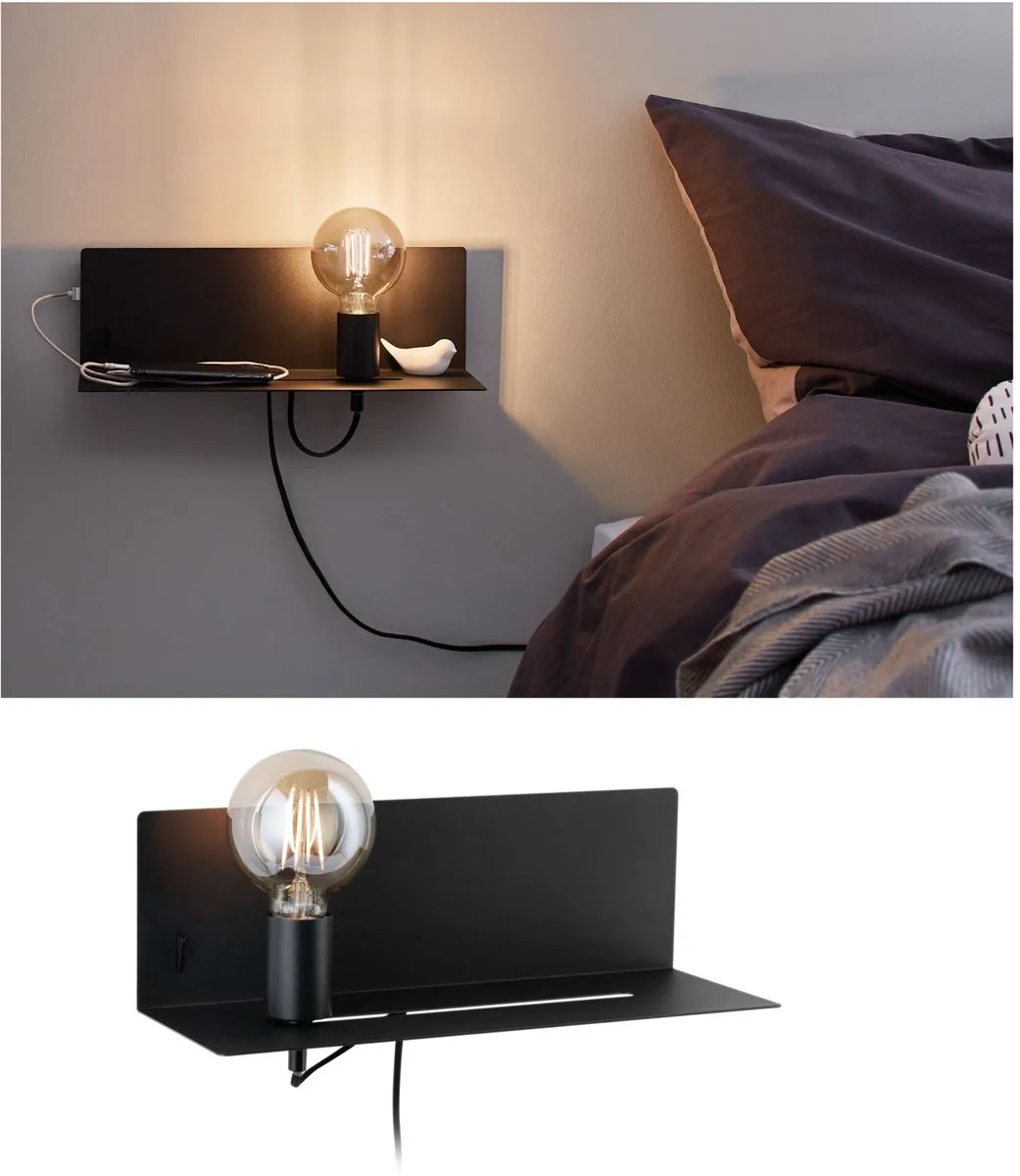 Paulmann Devara Wandlamp E27 40W - Zwart