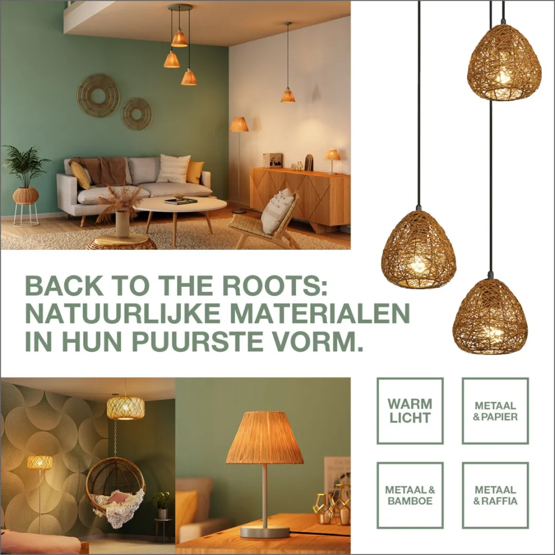 Osram Decor Paper Drop Plate Hanglamp - 3xE27 - Beige
