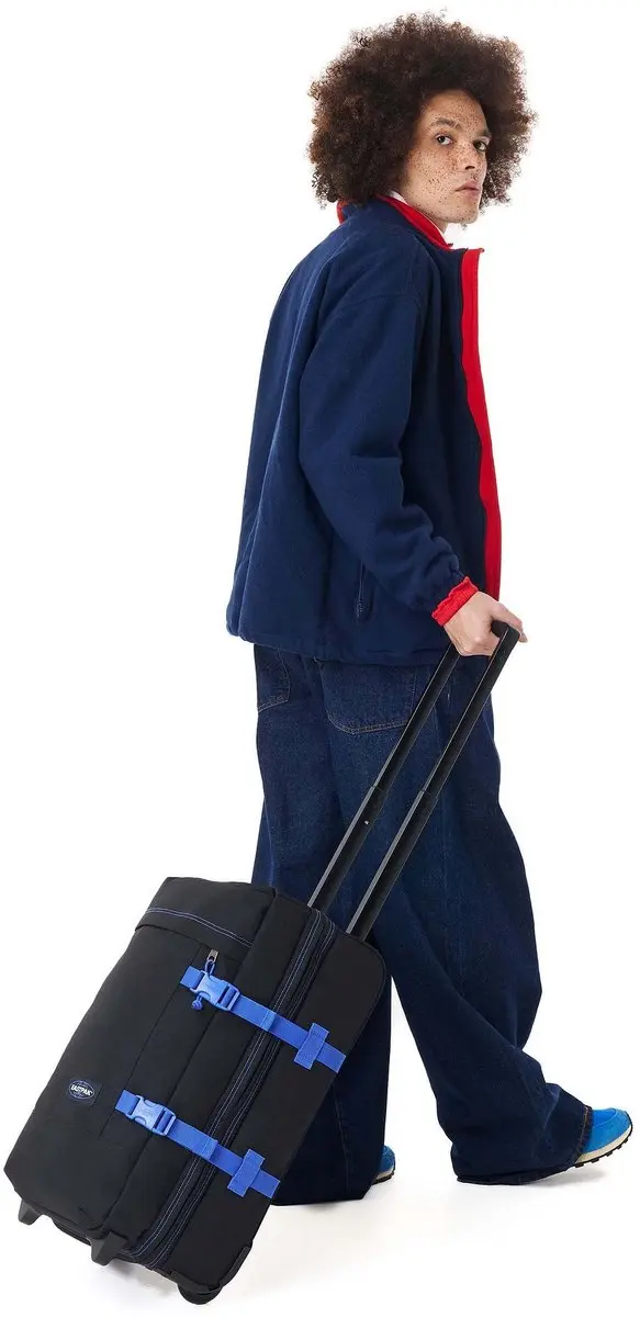 Eastpak Tranverz S Trolley 42L - Zwart/Elektrisch Blauw - afbeelding 2 van 6