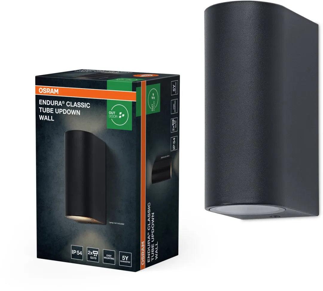 Osram Endura Classic Tube Updown Wall GU10 IP54 - Donkergrijs