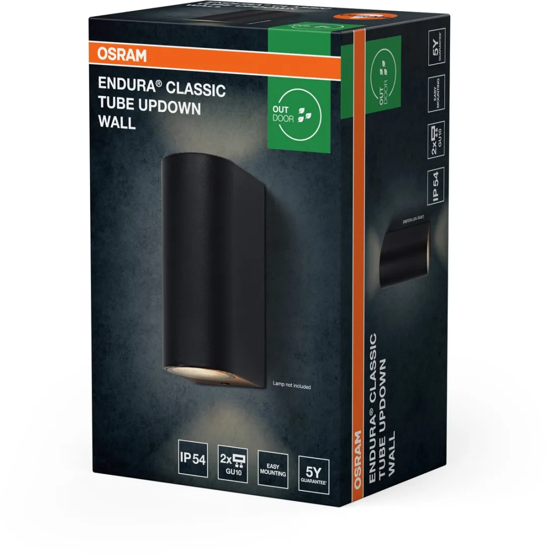 Osram Endura Classic Tube Updown Wall GU10 IP54 - Donkergrijs - afbeelding 6 van 6