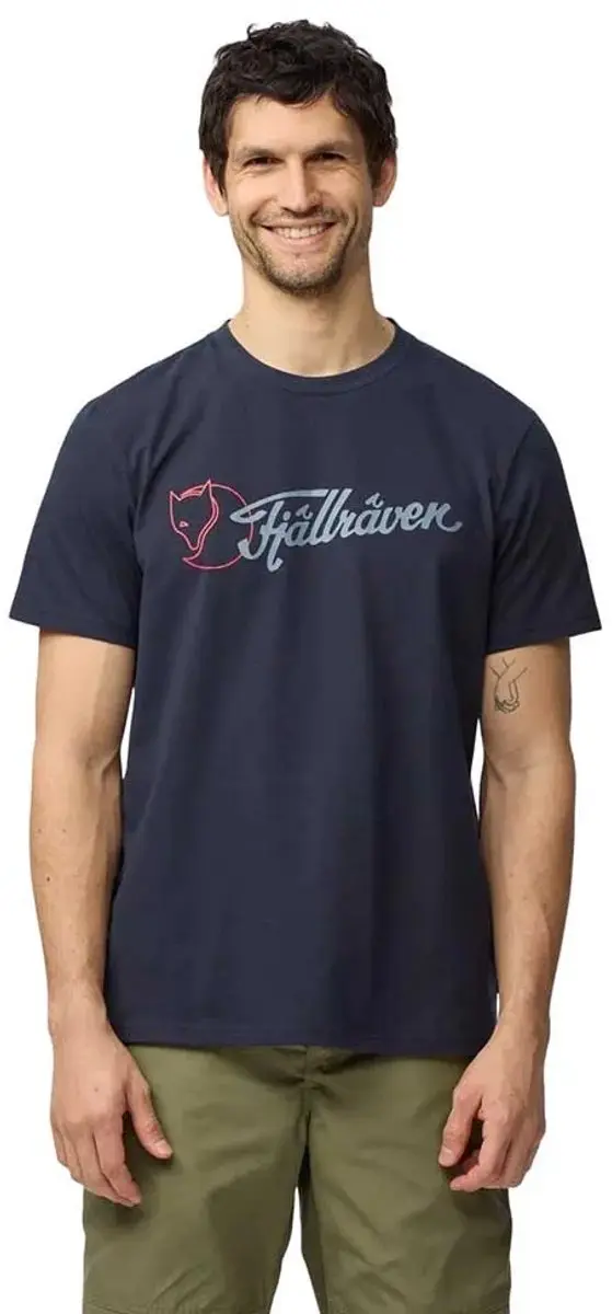 Fjällräven Archive Logo T-shirt Met Korte Mouwen Blauw L Man