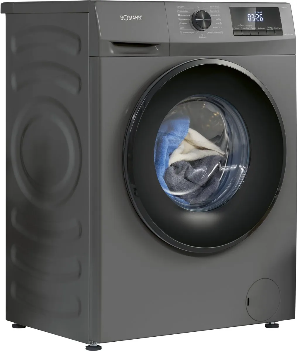 Bomann WA 7175 T Wasmachine 7 kg - 1400 toeren - 15 programma's - Grijs