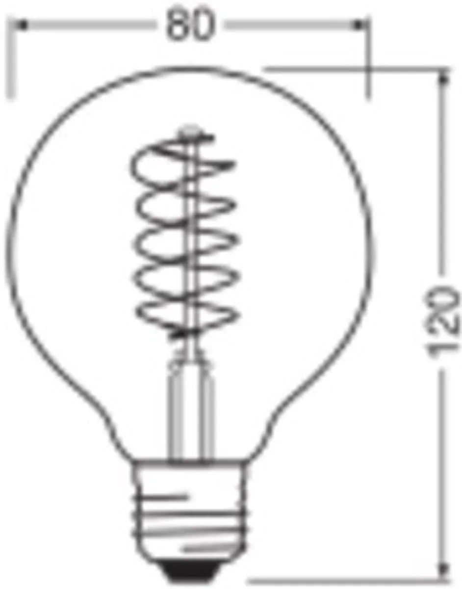 Osram Vintage-Edition LED Lamp E27 G80 7.8W - 1800K - Helder Glas