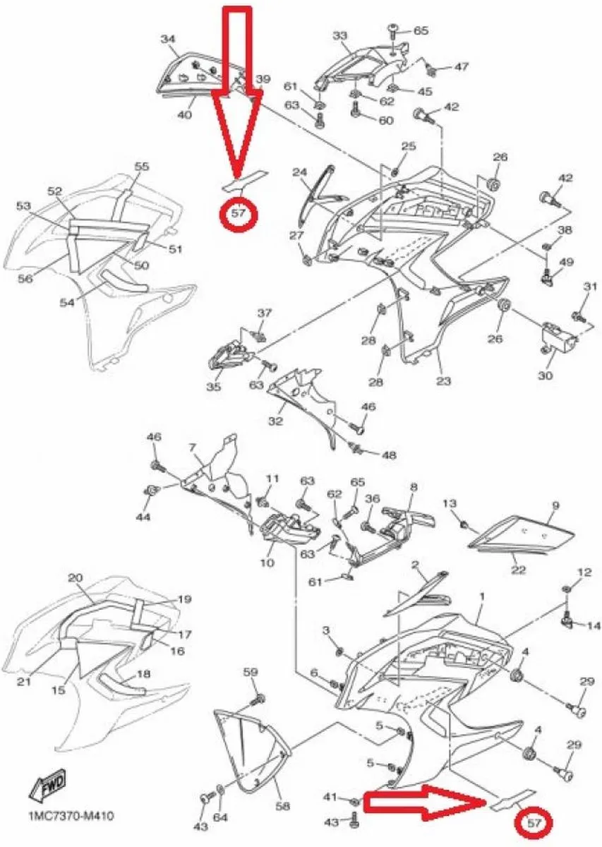 Yamaha 1300 FJR 2013-16 3D Stickers - Gris