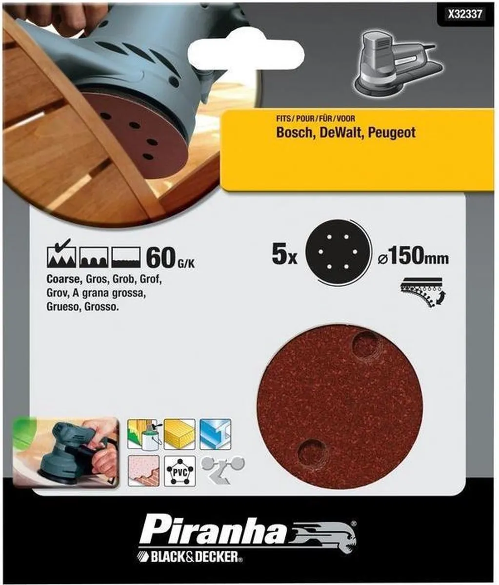 BLACK+DECKER Piranha X32337 Schuurschijven 150mm