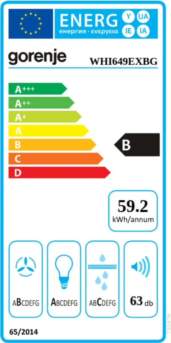Gorenje WHI649EXBG Afzuigkap - 608 m³/u - Zilver
