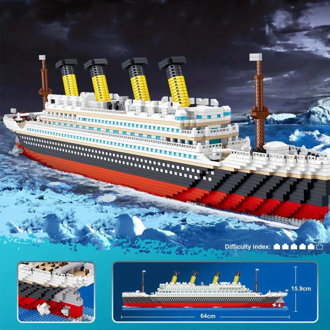 RedParrot Titanic 3D Puzzel XXL 4404 Stuks - 1:450 Schaalmodel - Wit/Zwart