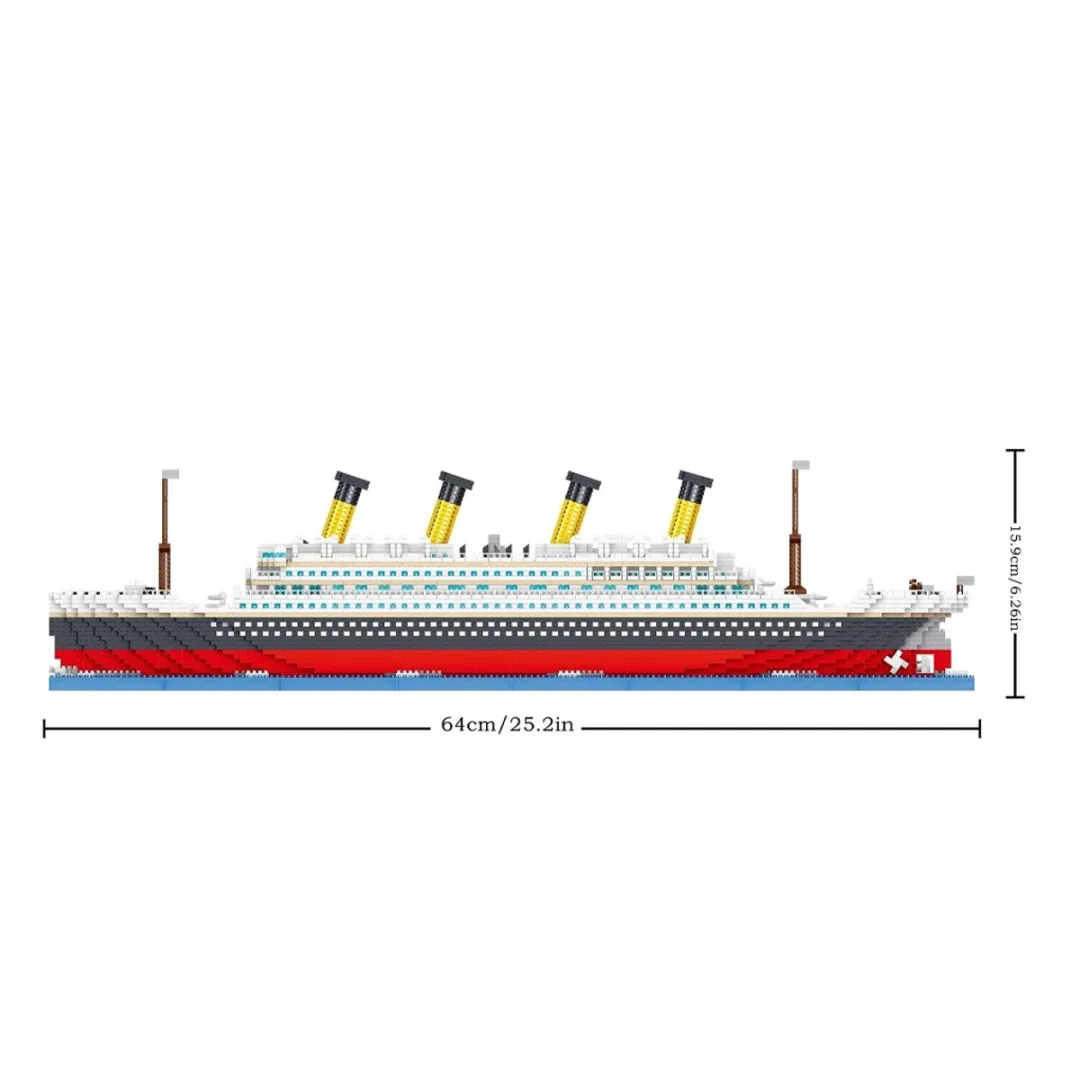 RedParrot Titanic 3D Puzzel XXL 4404 Stuks - 1:450 Schaalmodel - Wit/Zwart