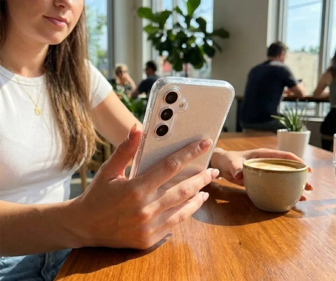 NUVEX Glitter Telefoonhoesje Samsung Galaxy A55 - Transparant