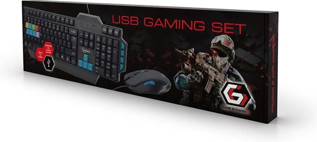 Gembird KBS-UMG-01 Gaming Toetsenbord & Muis - 6 Knoppen - Zwart - afbeelding 3 van 4