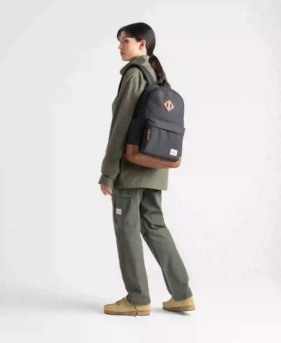 Herschel Heritage Rugzak - 24L - Zwart/Bruin - afbeelding 2 van 6