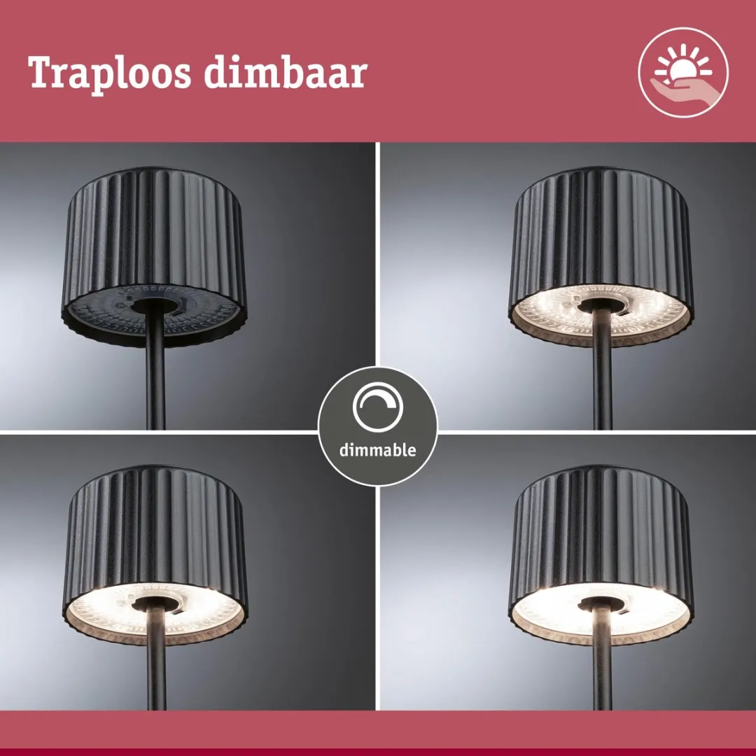 Solar Acculamp Else IP44 dimbaar 2700K Zwart