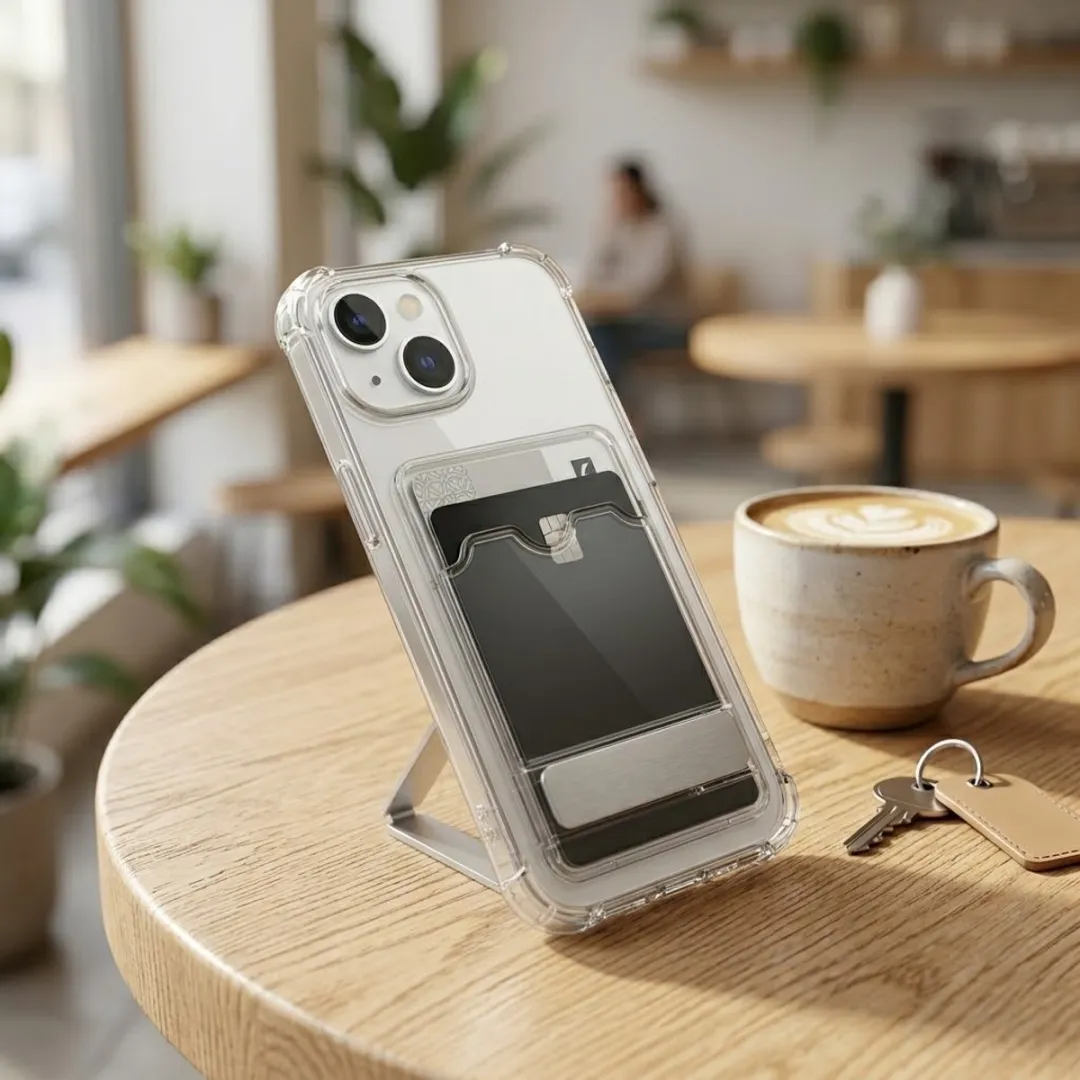 NUVEX iPhone 15 Transparant Hoesje met Kaarthouder