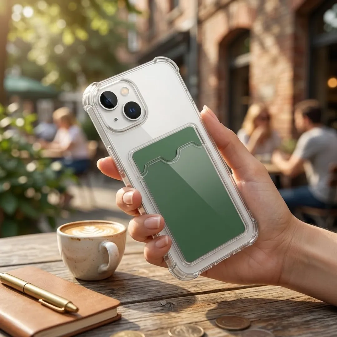 NUVEX iPhone 15 Transparant Hoesje met Kaarthouder