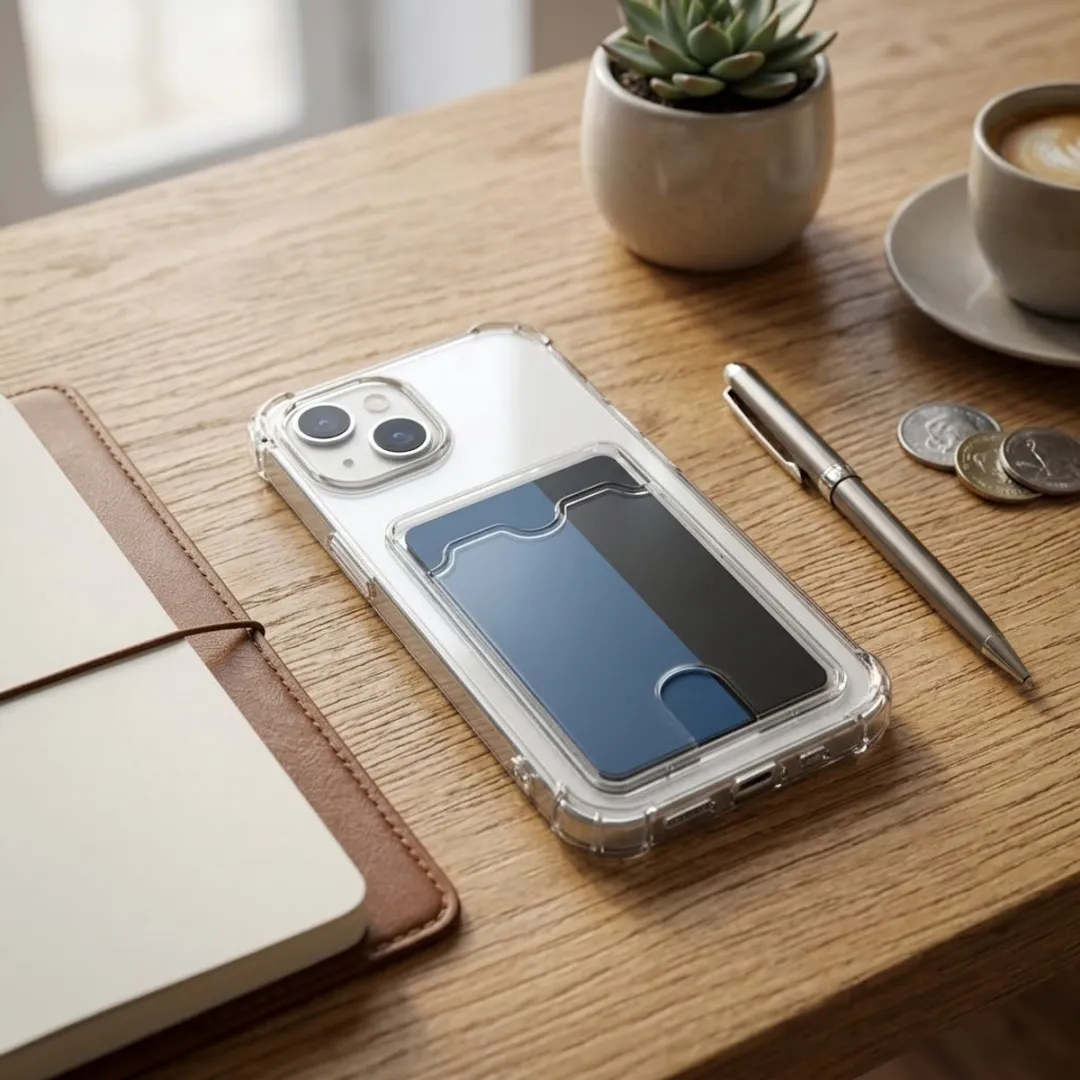 NUVEX iPhone 15 Transparant Hoesje met Kaarthouder