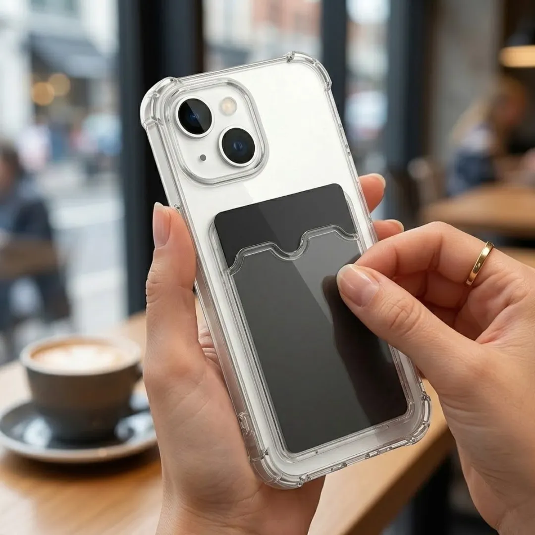 NUVEX iPhone 15 Transparant Hoesje met Kaarthouder