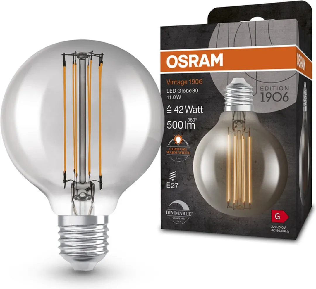 Osram Dimbare LED Vintage Edition E27 G80 11W - 1800K Warm Wit