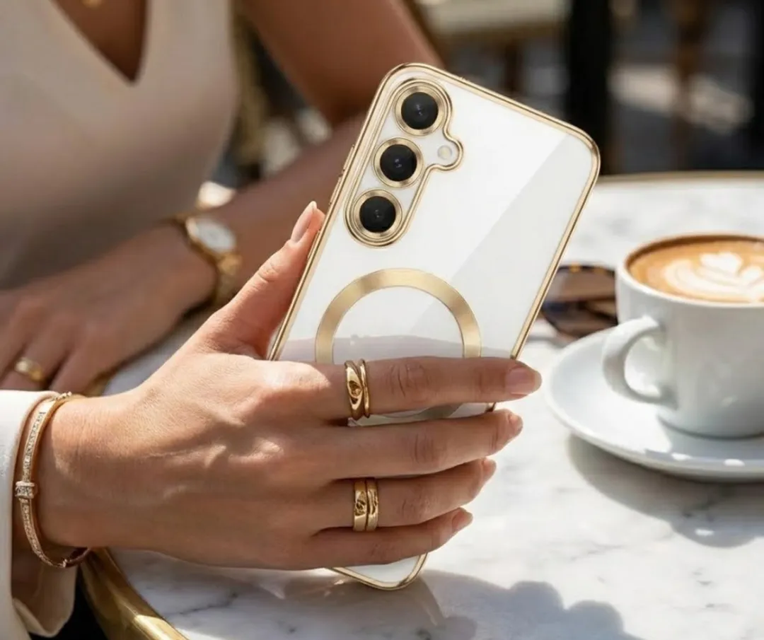 NUVEX Transparant Telefoonhoesje A26 MagSafe - Goud