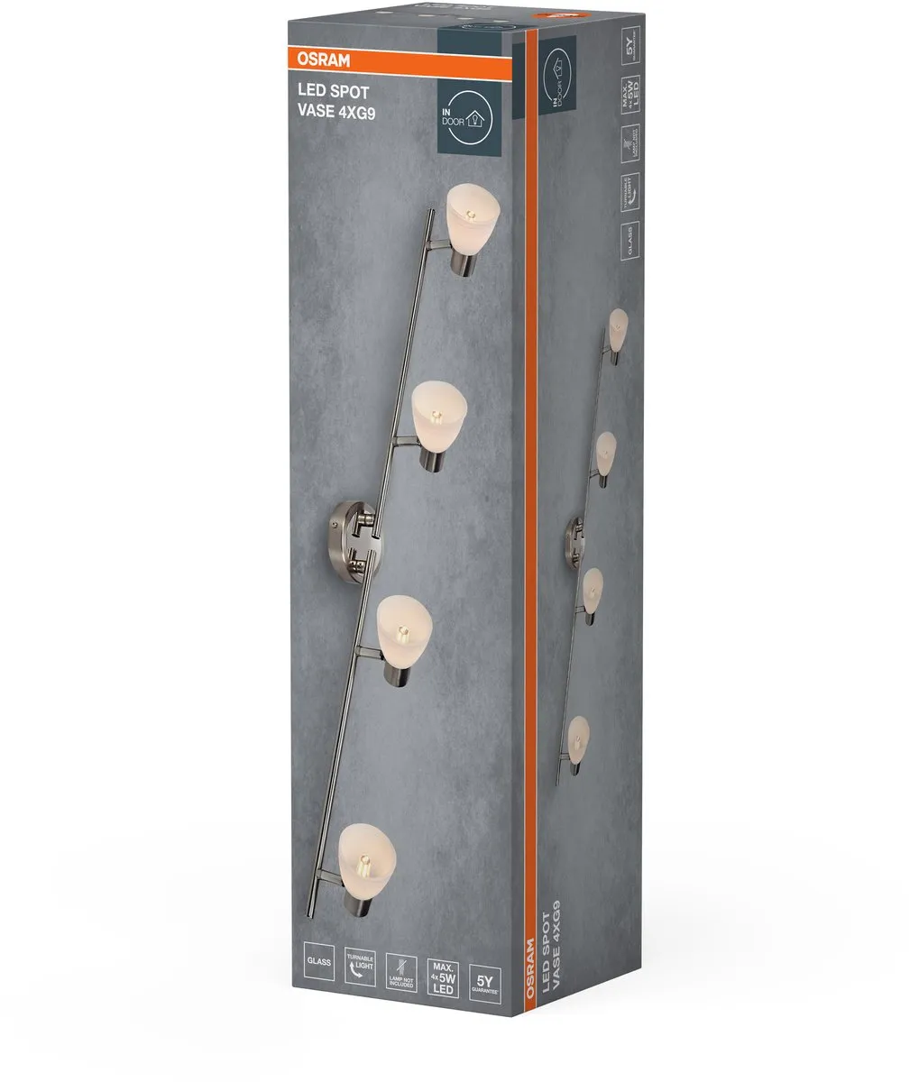 Osram LED Spot Vaas Plafondspot 4xG9 - Geborsteld nikkel