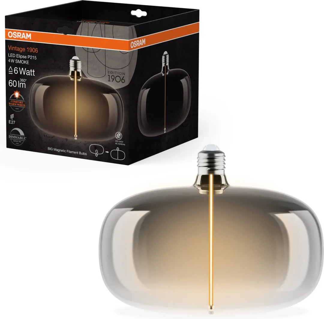 Osram Vintage 1906 Big Elipse LED - 4W 60lm E27 Warm Wit - afbeelding 6 van 6