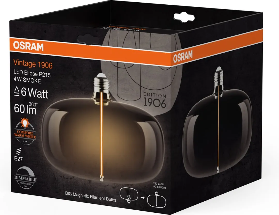 Osram Vintage 1906 Big Elipse LED - 4W 60lm E27 Warm Wit