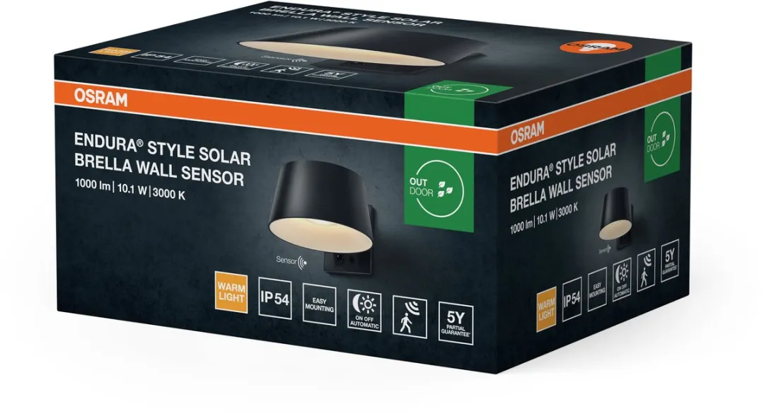 Osram Endura Style Solar Wandlamp Brella 10,1W - Donkergrijs