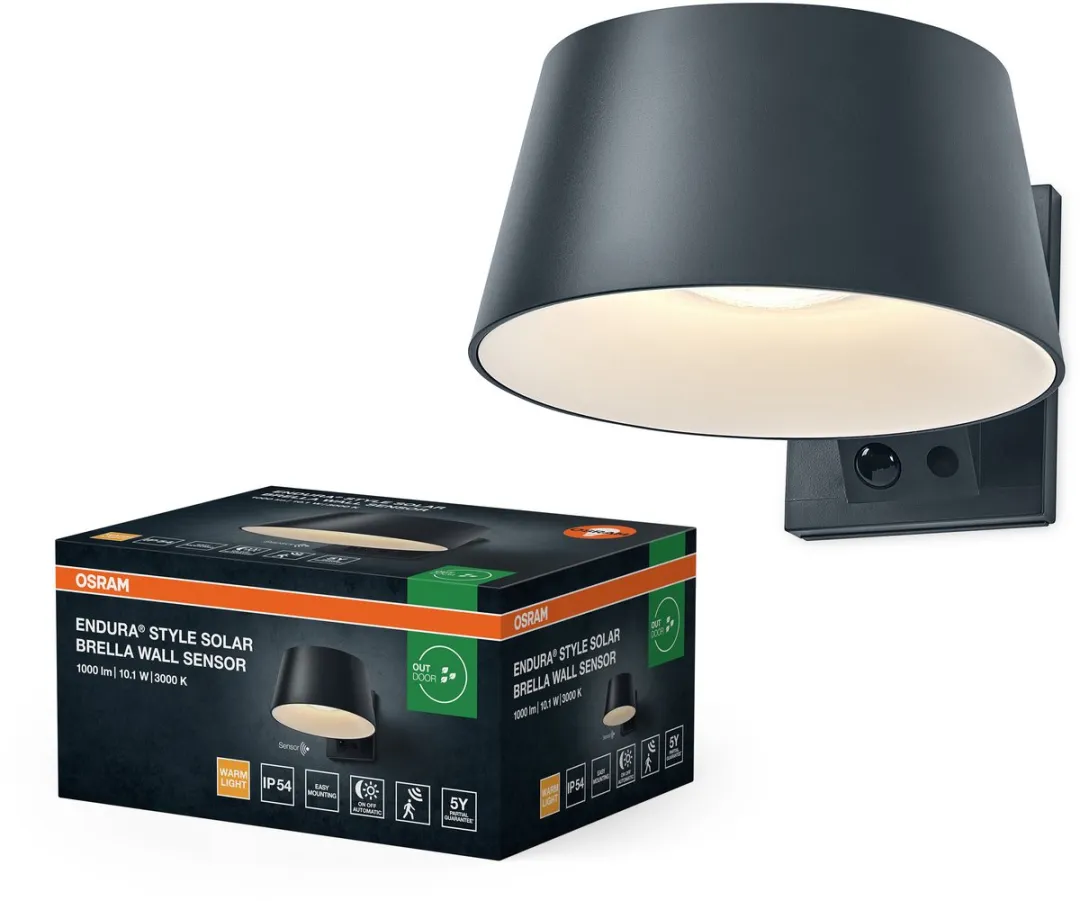 Osram Endura Style Solar Wandlamp Brella 10,1W - Donkergrijs