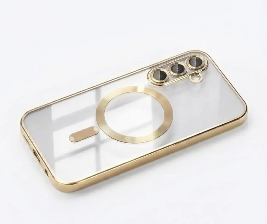 NUVEX Transparant Goudkleurig Hoesje Samsung Galaxy A55 MagSafe