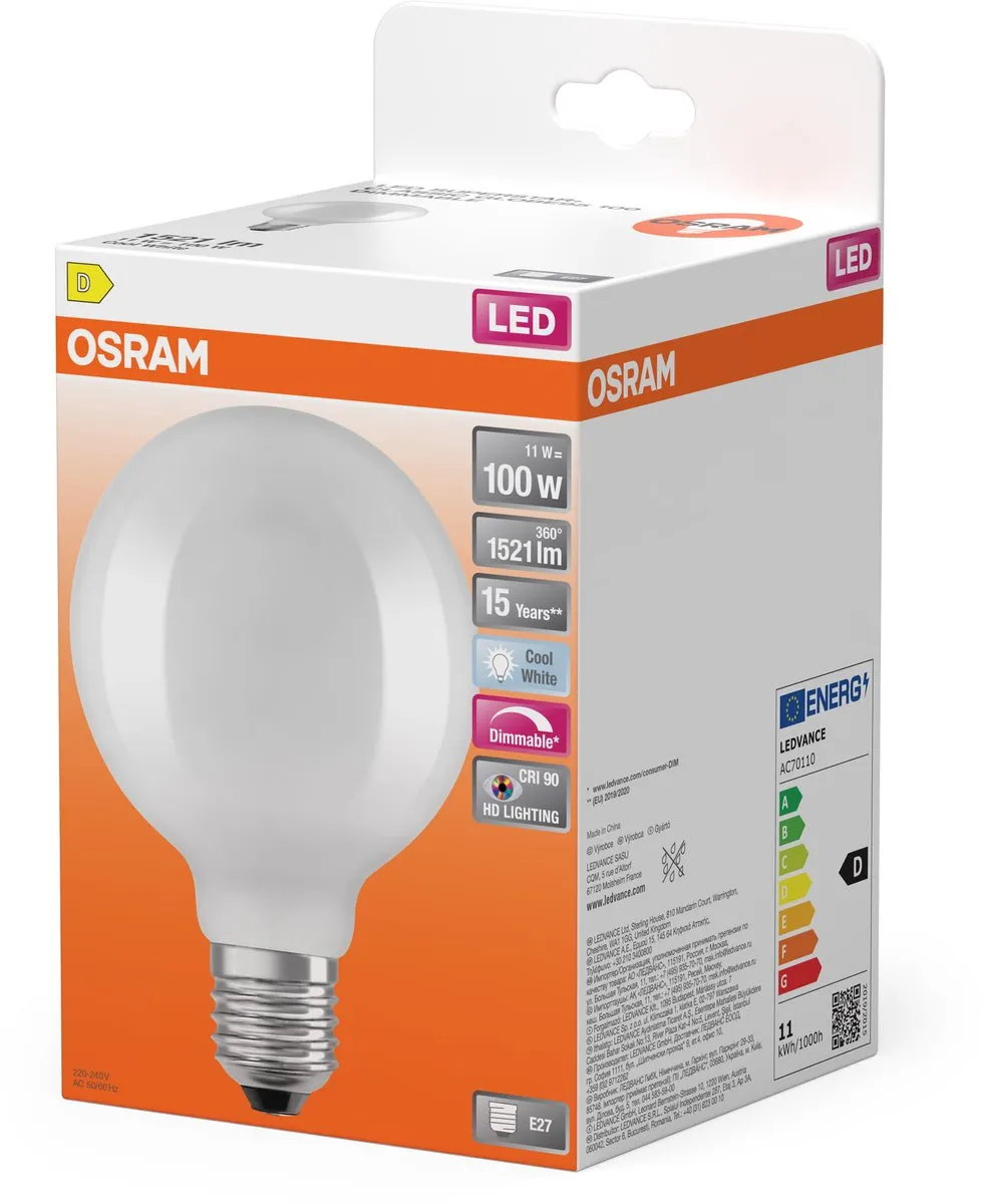 Osram LED Superstar E27 Globe Filament Mat 11W 1521lm