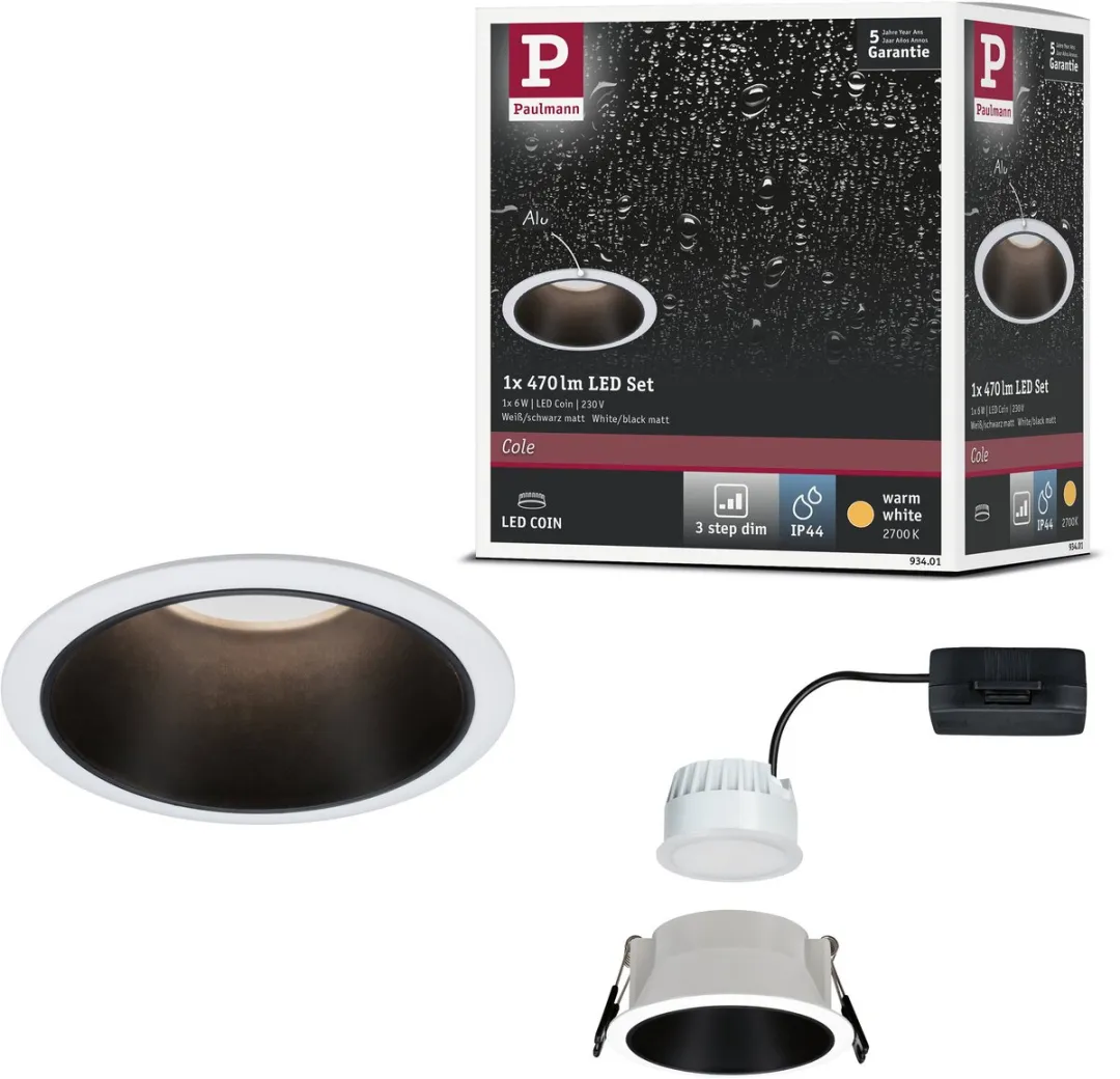 Paulmann LED-inbouwlamp 3-Step-Dim Cole Coin 6W 470lm
