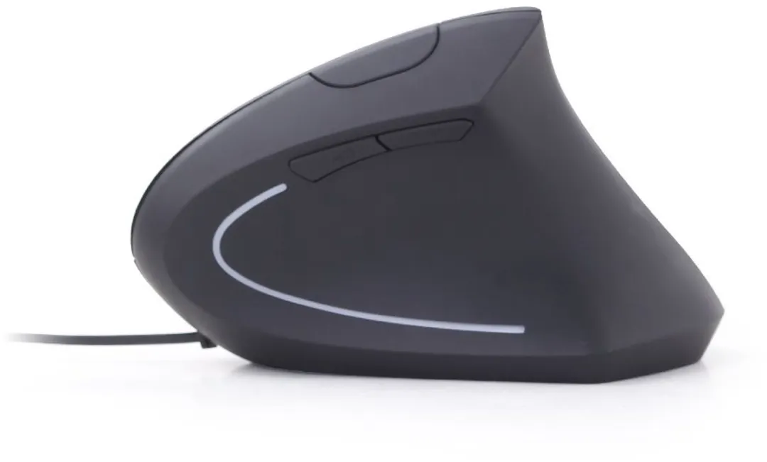 Gembird Ergonomische Bedrade Optische Muis - Rechtshandig Verticaal Ontwerp voor Comfort en Precisie bij Internetten en Gamen, Zwart
