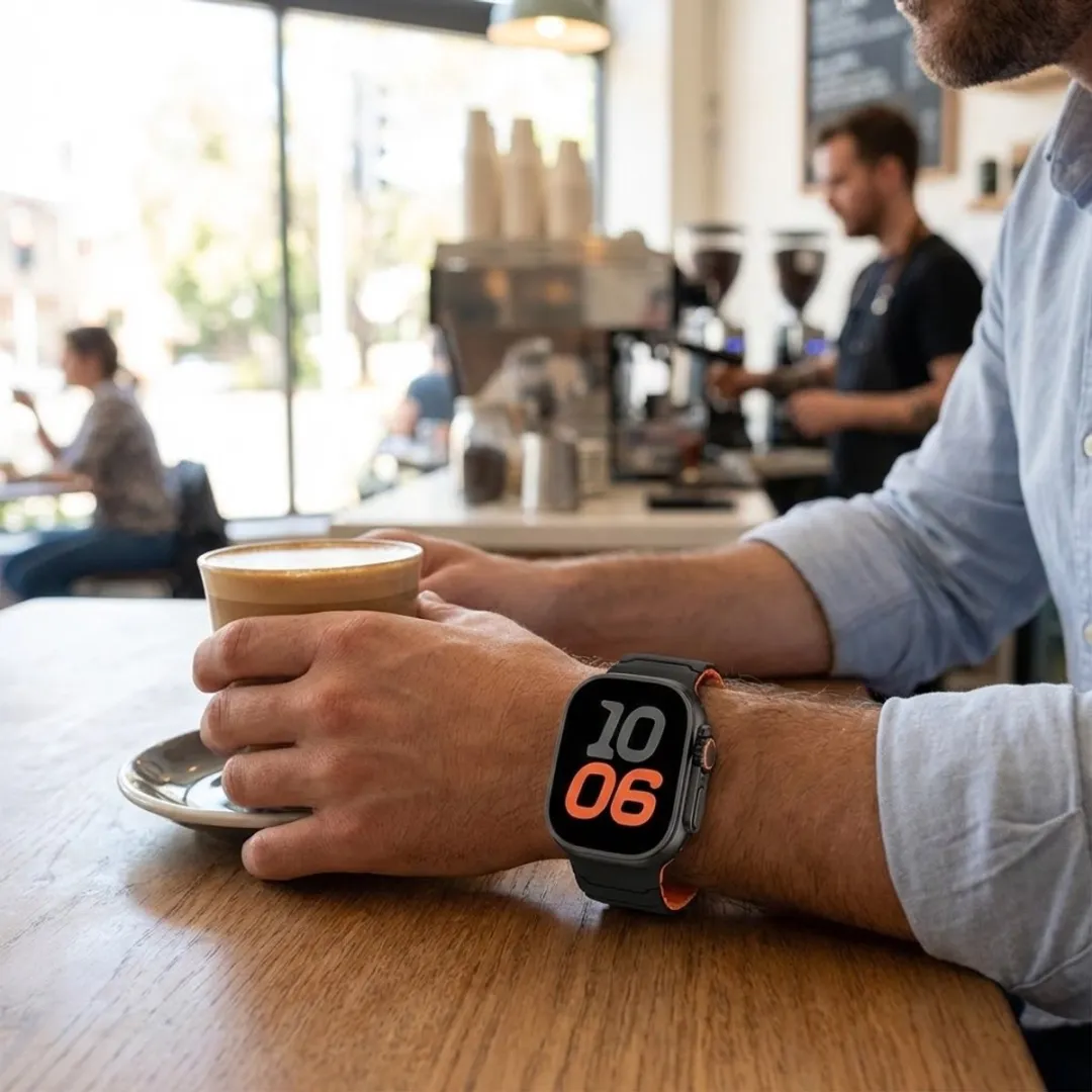 NUVEX Sport Horlogebandje Apple Watch - Zwart & Oranje - One Size